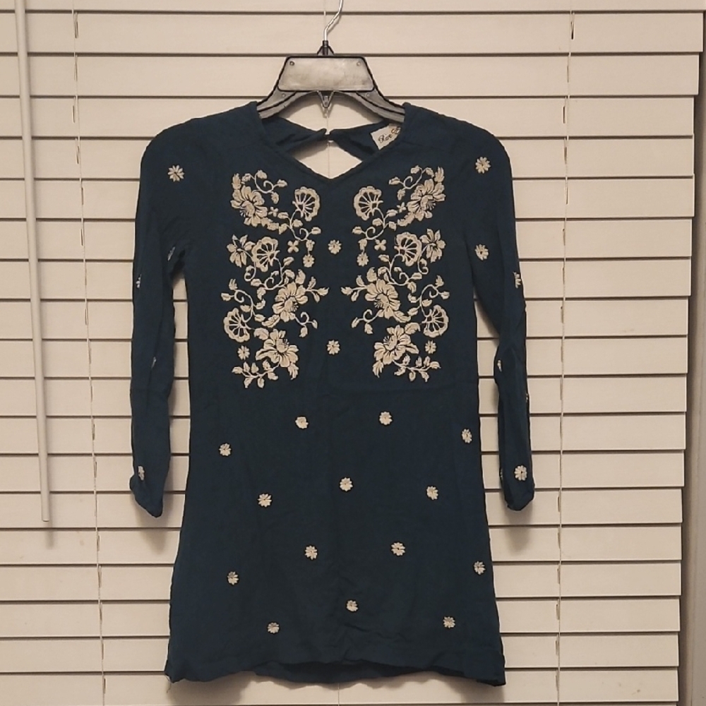 (3 ITEMS FOR $25)Rare Editions Green Long Sleeve Floral Dress Size 8